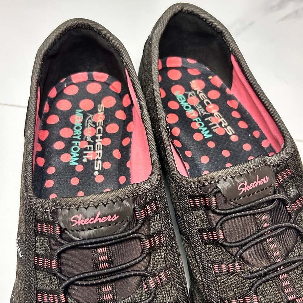 Skechers Memory Foam Black and Pink Casual Shoes Size 6.5 - Picture 7 of 8